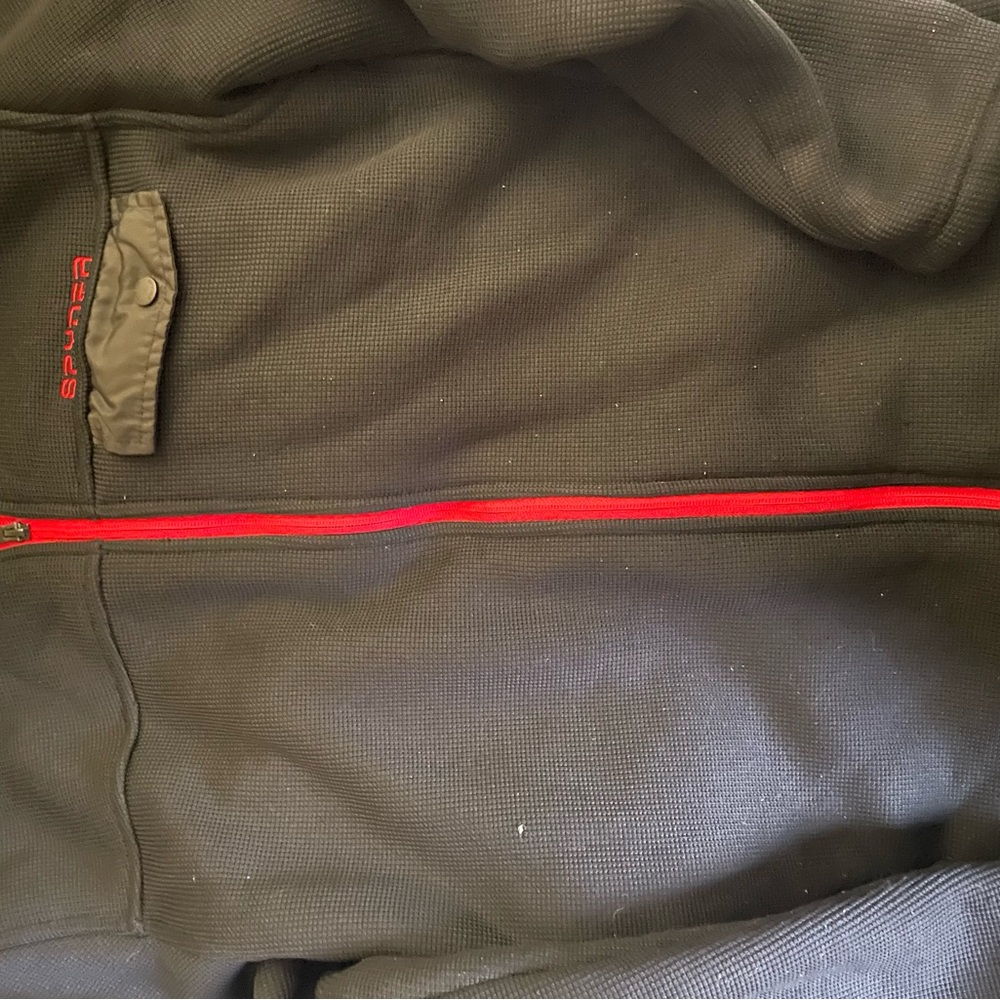 Spyder Black and Red Zip Up Sweater